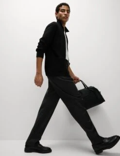 Loose Fit Stretch Trousers -Marksandspencer Sale Store loose fit single pleat stretch trousers 1