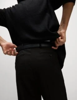 Loose Fit Stretch Trousers -Marksandspencer Sale Store loose fit single pleat stretch trousers 3