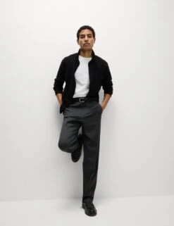 Loose Fit Stretch Trousers -Marksandspencer Sale Store loose fit single pleat stretch trousers 4