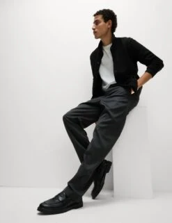 Loose Fit Stretch Trousers -Marksandspencer Sale Store loose fit single pleat stretch trousers 6