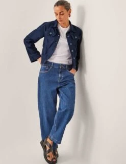 MONSOON Lyocell Rich Collared Cropped Jacket -Marksandspencer Sale Store lyocell rich collared cropped jacket 7