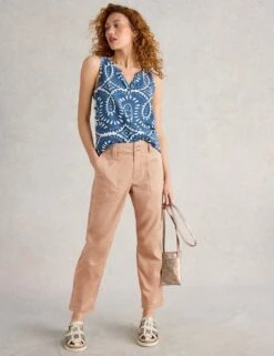 WHITE STUFF Lyocell Rich Cropped Trousers -Marksandspencer Sale Store lyocell rich cropped trousers 11