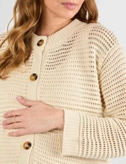 Maternity Cotton Blend Pointelle Cardigan -Marksandspencer Sale Store maternity cotton blend pointelle cardigan 6