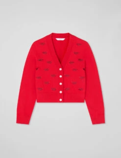 Merino Wool Blend Embroidered Lips Cardigan -Marksandspencer Sale Store merino wool blend embroidered lips cardigan 7