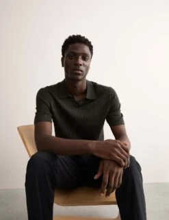 Jaeger Merino Wool Rich Knitted Polo Shirt With Silk -Marksandspencer Sale Store merino wool rich knitted polo shirt with silk 11