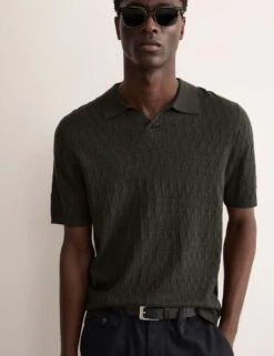 Jaeger Merino Wool Rich Knitted Polo Shirt With Silk -Marksandspencer Sale Store merino wool rich knitted polo shirt with silk 13