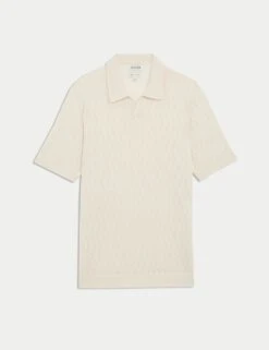 Jaeger Merino Wool Rich Knitted Polo Shirt With Silk -Marksandspencer Sale Store merino wool rich knitted polo shirt with silk 14