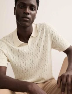 Jaeger Merino Wool Rich Knitted Polo Shirt With Silk -Marksandspencer Sale Store merino wool rich knitted polo shirt with silk 17