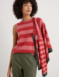 Merino Wool Rich Striped Knitted Vest -Marksandspencer Sale Store merino wool rich striped knitted vest 8