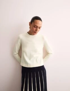 Jaeger Merino Wool Rich Tipped Detail Jumper -Marksandspencer Sale Store merino wool rich tipped detail jumper 10