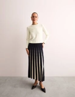 Jaeger Merino Wool Rich Tipped Detail Jumper -Marksandspencer Sale Store merino wool rich tipped detail jumper 6