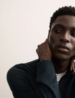 Jaeger Merino Wool Rich With Silk Half Zip Jumper -Marksandspencer Sale Store merino wool rich with silk half zip jumper 10