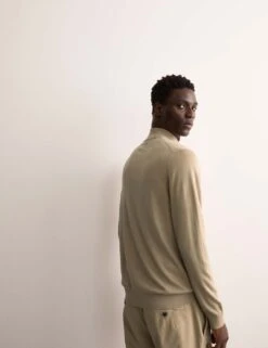 Jaeger Merino Wool Rich With Silk Half Zip Jumper -Marksandspencer Sale Store merino wool rich with silk half zip jumper 17