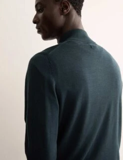 Jaeger Merino Wool Rich With Silk Half Zip Jumper -Marksandspencer Sale Store merino wool rich with silk half zip jumper 9
