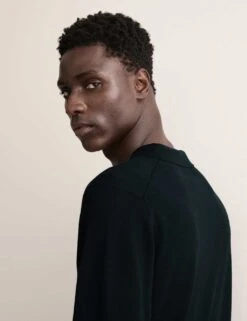 Jaeger Merino Wool Rich With Silk Knitted Polo -Marksandspencer Sale Store merino wool rich with silk knitted polo 16