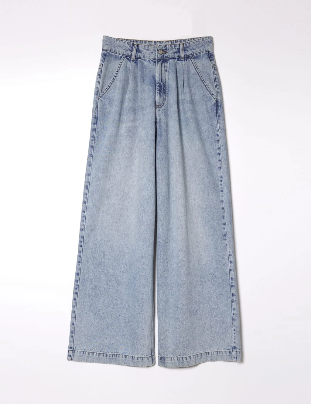 Mid Rise Pleat Front Wide Leg Jeans 8 Mid Rise Pleat Front Wide Leg Jeans - Image 8