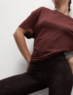 Modal Blend Lightweight Tie Back T-Shirt -Marksandspencer Sale Store modal blend crew neck relaxed t shirt 11