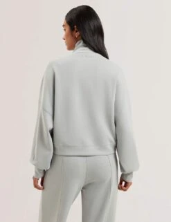 Ted Baker Modal Blend Textured Zip Up Sweatshirt -Marksandspencer Sale Store modal blend textured zip up sweatshirt 4