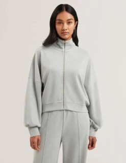 Ted Baker Modal Blend Textured Zip Up Sweatshirt -Marksandspencer Sale Store modal blend textured zip up sweatshirt 7
