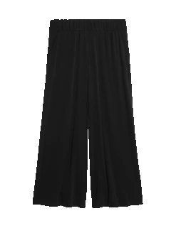Modal Rich Ribbed Relaxed Culottes -Marksandspencer Sale Store modal rich ribbed relaxed culottes