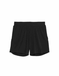 Modal Rich Ribbed Relaxed High Waisted Yoga Shorts -Marksandspencer Sale Store modal rich ribbed relaxed high waisted yoga shorts