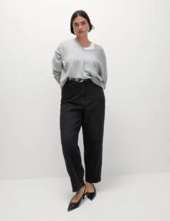 High Waisted Carrot Leg Ankle Grazer Jeans -Marksandspencer Sale Store mom high waisted carrot leg ankle grazer jeans 7