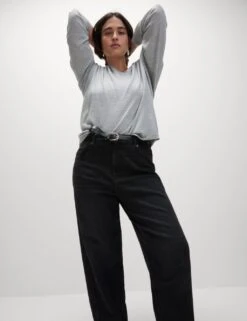 High Waisted Carrot Leg Ankle Grazer Jeans -Marksandspencer Sale Store mom high waisted carrot leg ankle grazer jeans 8