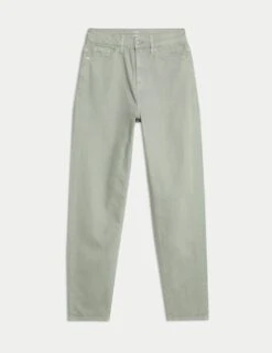 Mom High Waisted Colour Ankle Grazer Jeans -Marksandspencer Sale Store mom high waisted colour ankle grazer jeans 5