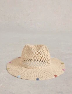 WHITE STUFF Open Weave Fedora Hat -Marksandspencer Sale Store open weave fedora hat 4