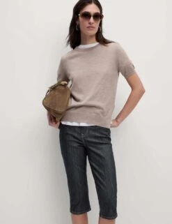 Smart Denim Capri -Marksandspencer Sale Store oriental floral tapered leg trousers