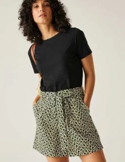 Regatta Orla Kiely Summer Pure Cotton Belted Shorts -Marksandspencer Sale Store orla kiely summer pure cotton belted shorts 15