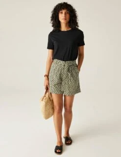 Regatta Orla Kiely Summer Pure Cotton Belted Shorts -Marksandspencer Sale Store orla kiely summer pure cotton belted shorts 16