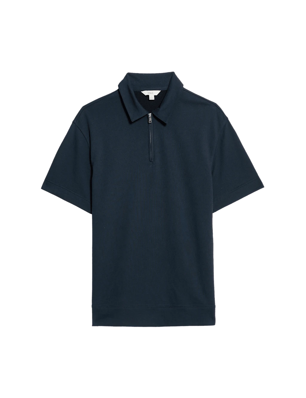 Oversized Fit Cotton Rich Textured Polo Shirt 9 Oversized Fit Cotton Rich Textured Polo Shirt - Image 9