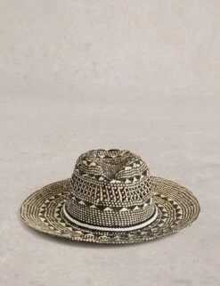 WHITE STUFF Patterned Textured Fedora Hat -Marksandspencer Sale Store patterned textured fedora hat 3