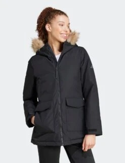 ADIDAS Paveric Faux Fur Trim Hooded Parka Coat -Marksandspencer Sale Store paveric faux fur trim hooded parka coat 10