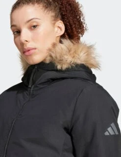 ADIDAS Paveric Faux Fur Trim Hooded Parka Coat -Marksandspencer Sale Store paveric faux fur trim hooded parka coat 8