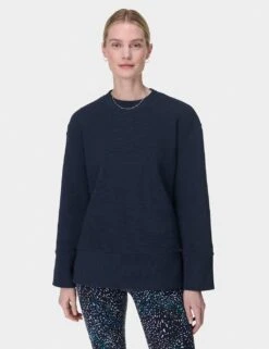 Sweaty Betty Peaceful Cotton Blend Ribbed Sweatshirt -Marksandspencer Sale Store peaceful cotton blend ribbed sweatshirt 14