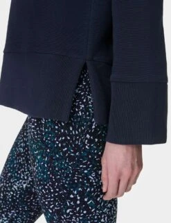 Sweaty Betty Peaceful Cotton Blend Ribbed Sweatshirt -Marksandspencer Sale Store peaceful cotton blend ribbed sweatshirt 16