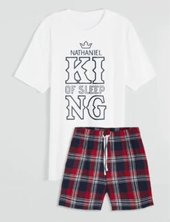 Personalised Mens Pyjama Short Set -Marksandspencer Sale Store personalised mens pyjama short set 5