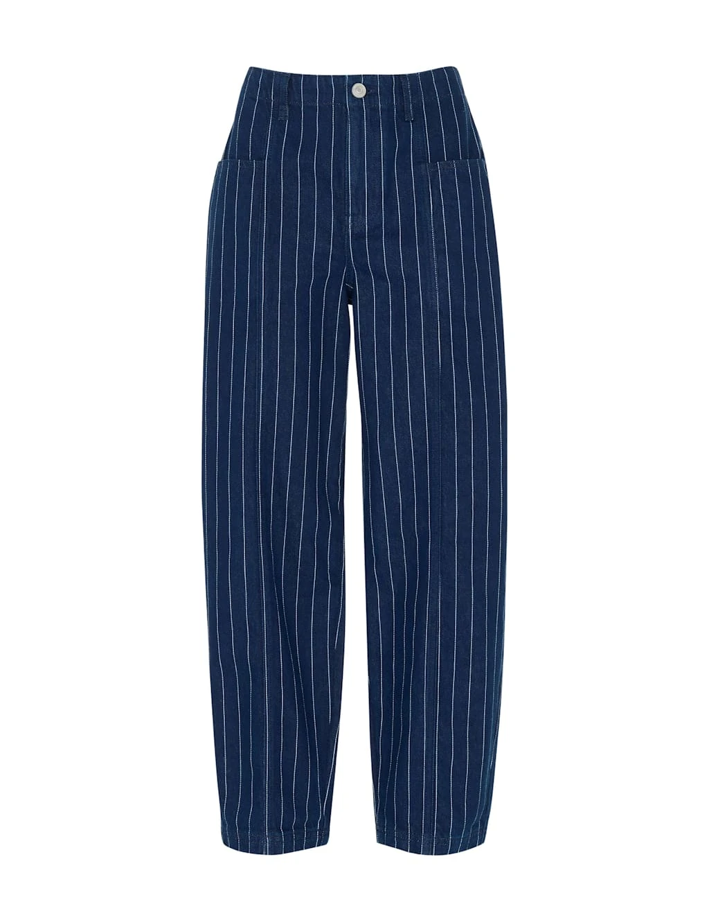 Whistles Pinstripe High Waisted Barrel Jeans 7 Whistles Pinstripe High Waisted Barrel Jeans - Image 7