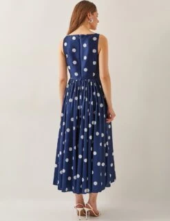 MONSOON Polka Dot Square Neck Midi Waisted Dress 22 MONSOON Polka Dot Square Neck Midi Waisted Dress -Marksandspencer Sale Store polka dot square neck midi waisted dress 10