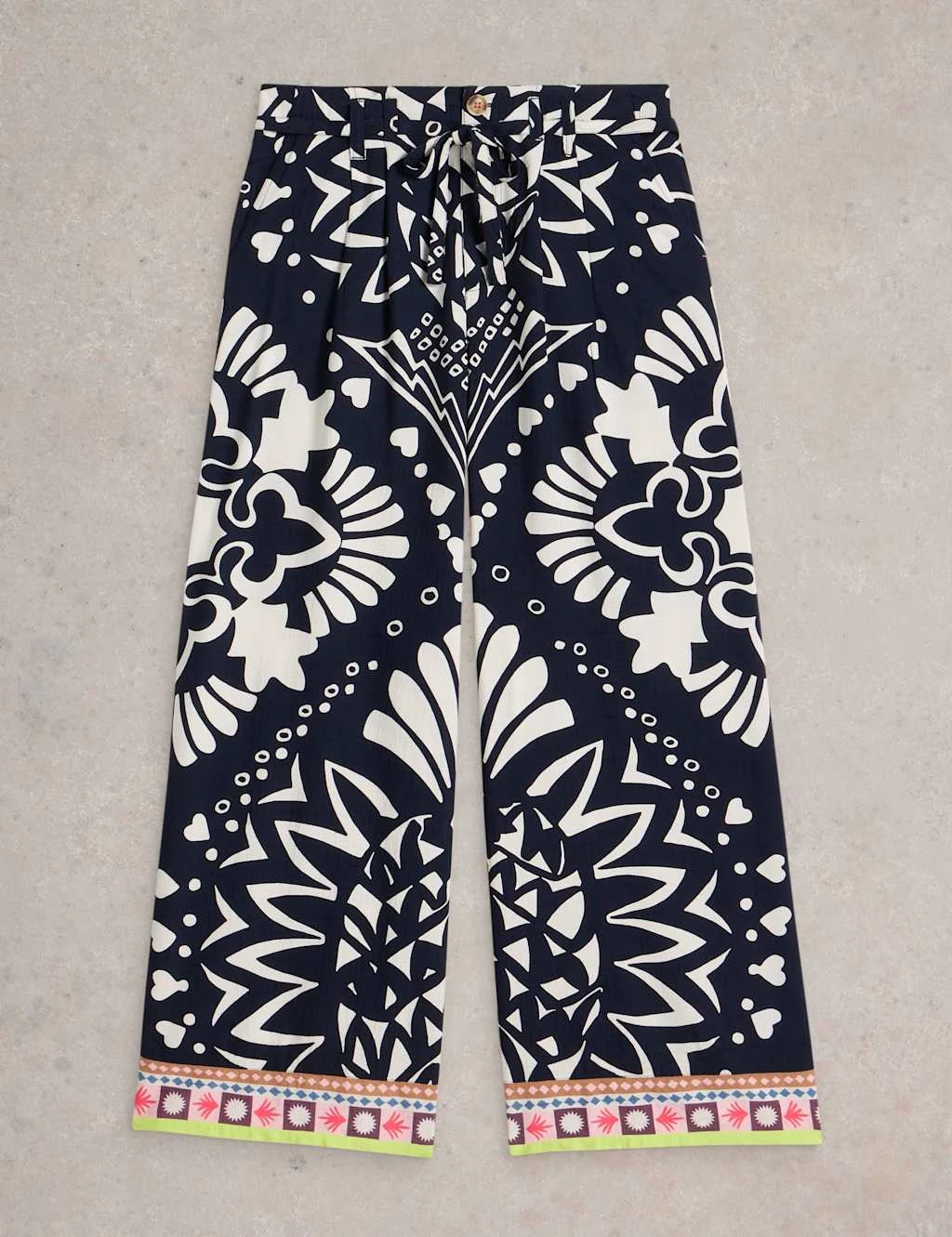 WHITE STUFF Printed Belted Wide Leg Trousers 11 WHITE STUFF Printed Belted Wide Leg Trousers - Image 11