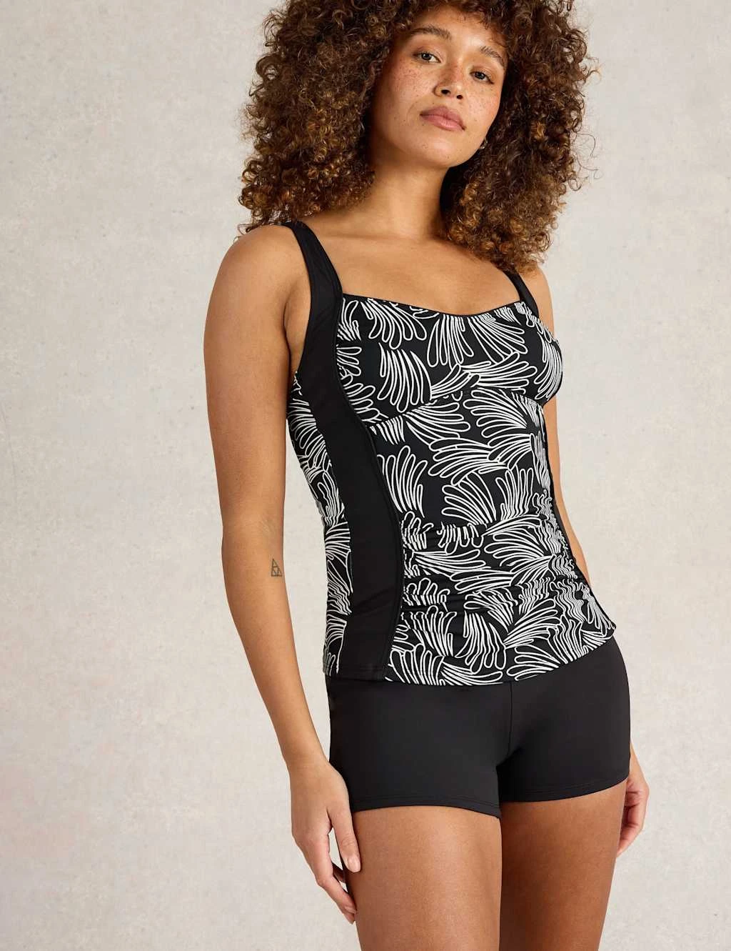 WHITE STUFF Printed Padded Sweetheart Tankini Top 5 WHITE STUFF Printed Padded Sweetheart Tankini Top - Image 5