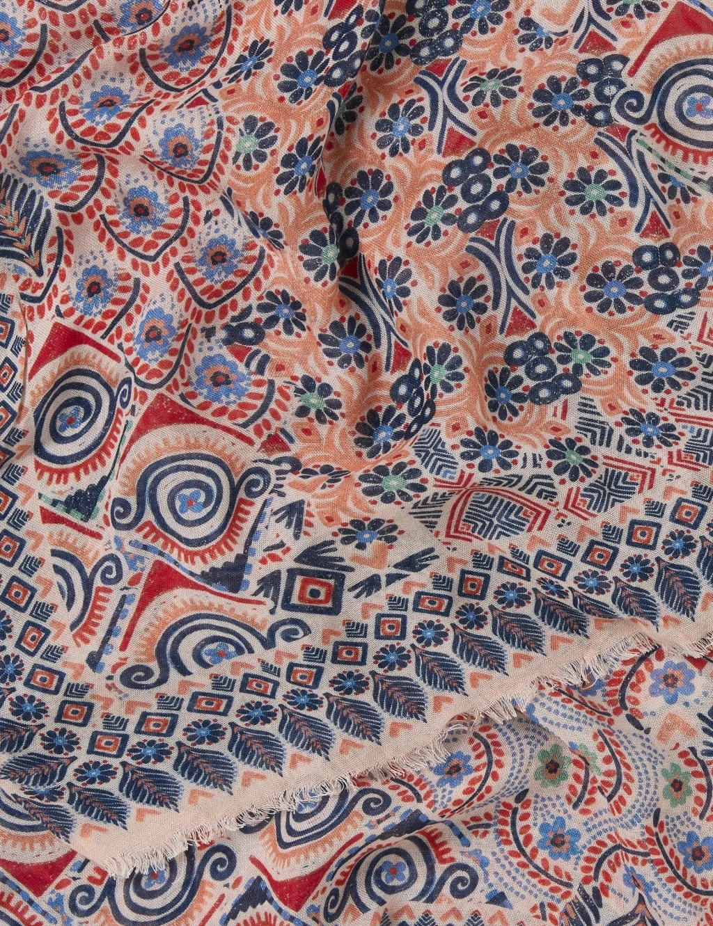 Printed Patchwork Square Scarf 3 Printed Patchwork Square Scarf - Image 3