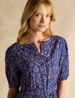 Joules Printed Round Neck Midaxi Waisted Dress -Marksandspencer Sale Store printed round neck midaxi waisted dress 7