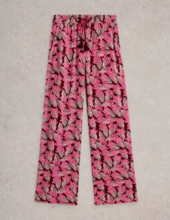 WHITE STUFF Printed Textured Wide Leg Trousers -Marksandspencer Sale Store printed textured wide leg trousers 10
