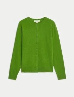Pure Cashmere Crew Neck Relaxed Cardigan -Marksandspencer Sale Store pure cashmere crew neck relaxed cardigan 10
