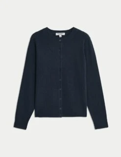 Pure Cashmere Crew Neck Relaxed Cardigan -Marksandspencer Sale Store pure cashmere crew neck relaxed cardigan 16