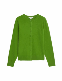 Pure Cashmere Crew Neck Relaxed Cardigan -Marksandspencer Sale Store pure cashmere crew neck relaxed cardigan