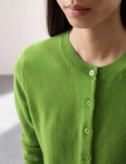 Pure Cashmere Crew Neck Relaxed Cardigan -Marksandspencer Sale Store pure cashmere crew neck relaxed cardigan 8